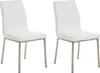 Two white dining chairs with metal legs on a white background. Anteprima dell’immagine prodotto