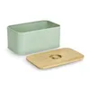 ZELLER Metall-Brotkasten mit Bambusdeckel mint 30x18x14cm Produktbild-Vorschau 2