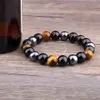 1x Modisches Armband mit Tigerauge, Hämatit und schwarzem Produktbild-Vorschau 7