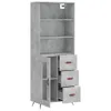 vidaXL Highboard Betongrau 69,5x34x180 cm Holzwerkstoff Produktbild-Vorschau 3
