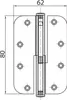 Zawias górny, stal nierdzewna polerowana, DL 80x62 mm, Podgląd zdjęcia produktu 2