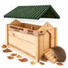 zooprinz Igelhaus Milo aus Holz mit Pendelklappe, Rampe und grünem Satteldach Produktbild-Vorschau