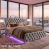 tectake® Polsterbett Venice in Samtoptik mit Steppmuster Produktbild-Vorschau 7