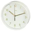A close-up, slightly angled view of a white Hama table clock with gold hands and numerals. Podgląd zdjęcia produktu