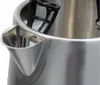 A close-up view of the top part of a stainless steel electric kettle, showing the spout and a removable filter inside. Podgląd zdjęcia produktu