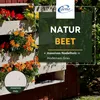 A vertical planter with flowers and text overlay. Produktbild-Vorschau
