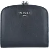 A black leather wallet with a clasp closure. Anteprima dell’immagine prodotto
