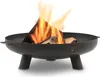 A black metal fire pit with burning logs inside, set against a white background. Náhled obrázku produktu