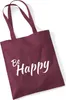 Huuraa Jutebeutel Be Happy Schriftzug 10 Liter Burgundy Produktbild-Vorschau 1