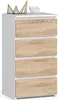 Kommode AKORD CL4 Weiß 40 cm 4 Schubladen Front Produktbild-Vorschau 1