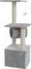 A cat tree with multiple levels, scratching posts, and a hanging toy, presented against a white background. Anteprima dell’immagine prodotto