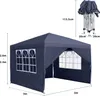 LZQ 3x3m Faltpavillon Pavillon Faltbar mit 4 Seitenwänden, Produktbild-Vorschau 7