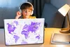 MuchoWow® Laptop Aufkleber Sticker Cover Weltkarte - Produktbild-Vorschau 3