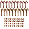 60 Stück Weihnachtsanhänger Zuckerstange Kugel Rot Gold Produktbild-Vorschau 3