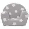 vidaXL Detská pohovka Light Grey s hviezdami Soft Plush Náhľad obrázku produktu 3