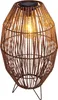 A solar-powered outdoor lamp with a woven brown shade and a visible light bulb. Anteprima dell’immagine prodotto