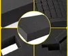 A collage of four close-up images showing different aspects of black foam padding with a grid pattern. Produktbild-Vorschau