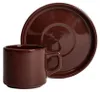HOMLA Tasse mit Untertasse FAMELIO, braun, 0,2 l Produktbild-Vorschau 1