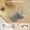 QUADRON Spülbecken 1-Becken Spüle | Größe: 50 x 39 x 20,5 Produktbild-Vorschau 2