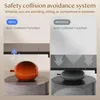 A split image comparing a safety collision avoidance system with and without the function. The left side shows the system 'WITH' the function, illustrating upward arrows indicating avoidance. The right side shows the system 'WITHOUT' the function, illustra Voir les images du produit