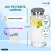Glaskaraffe 2 Liter mit Deckel und feinem Sieb - stilvolle Produktbild-Vorschau 4