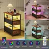Nachttisch, mit LED-Leuchten und Ladestation, Beistelltisch Produktbild-Vorschau 6