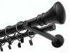 Gardinenstange MONACO 240 cm 2-läufig Ø 25/19 mm Schwarz Produktbild-Vorschau 1