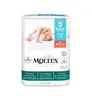 A package of Moltex Pure & Nature Junior diapers with a baby on the front. Produktbild-Vorschau