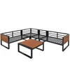 A sectional outdoor furniture set with a coffee table, displayed on a white background. Anteprima dell’immagine prodotto
