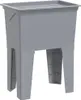 A grey plastic laundry hamper with a lid, standing on four legs. Náhľad obrázku produktu