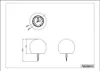 Technical drawing of a solar outdoor light, showing top view with dimensions and side views. Produktbild-Vorschau