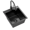VBChome Edelstahlspüle mit Armatur 40 x 45 cm Schwarz Produktbild-Vorschau 2