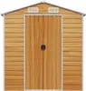 vidaXL Szopa ogrodowa Jasnobrązowa 191x385x198 cm Stal Podgląd zdjęcia produktu 3