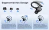 Diagrams illustrating the ergonomic design and fitting of Bluetooth headphones. Produktbild-Vorschau