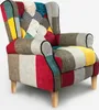 Modernes Design liegend Patchwork Bergère Sessel Throne Produktbild-Vorschau 6