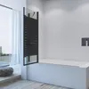 Duschwand Badewanne schwarz 150x140cm 3 teilig mit Nano Produktbild-Vorschau 3