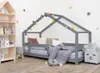 Kinderhausbett LUCKY - Massivholz - Grau - 120 x 200 cm Produktbild-Vorschau 1