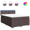 vidaXL Boxspringbett mit Matratze Dunkelbraun 140x200 cm Produktbild-Vorschau 1