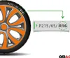 Radkappen 16 zoll Grau & Orange 4tlg satz Produktbild-Vorschau 5