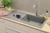 Einbau Küchen Spüle Granit Mineralite 100 x 50 Beton Grau Produktbild-Vorschau 1