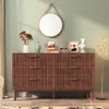 UnboxG Massivholz Kommode braun 100x34x73 cm, mit 6 Produktbild-Vorschau 3