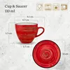 Wilmax Espressotasse mit Untertasse 110 ml Rot Porzellan Produktbild-Vorschau 3