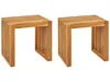 BELIANI Gartenhocker 2er Set Hellbraun Akazienholz Produktbild-Vorschau 1