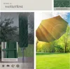 Collage showing a green umbrella cover in the rain and an open yellow umbrella in a sunny park. Náhled obrázku produktu