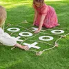 XXL Tic Tac Toe Spiel 120 x 112 cm aus Holz für Picknick für Hochzeit Geburtstag Party-Spiele für Drinnen und Draußen Kinder & Erwachsene Produktbild-Vorschau