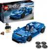 A LEGO Speed Champions McLaren Elva set is shown, with the box and the assembled model. Podgląd zdjęcia produktu