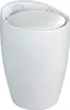 A white laundry basket with a lid that doubles as a seat. Podgląd zdjęcia produktu