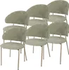 Eetkamerstoel 'Lipis', set van 6. Beklede stoel met metalen Productafbeelding-voorbeeld 1
