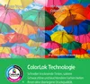 A split image showing a comparison of paper quality with and without ColorLok technology, overlaid with marketing text and a logo. Produktbild-Vorschau