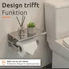 ECENCE Toilettenpapierhalter mit Ablage ohne Bohren Chrom Produktbild-Vorschau 6